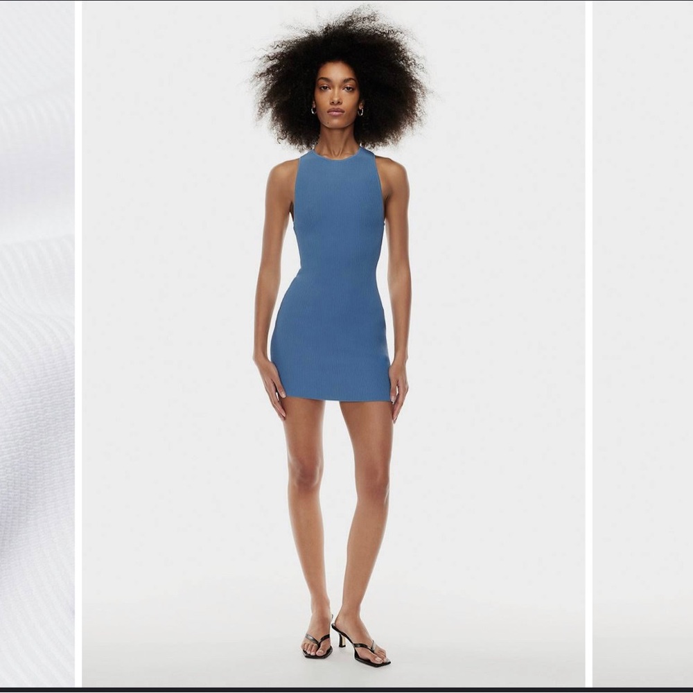 Babaton Sculpt Knit dress periwinkle light blue size M
